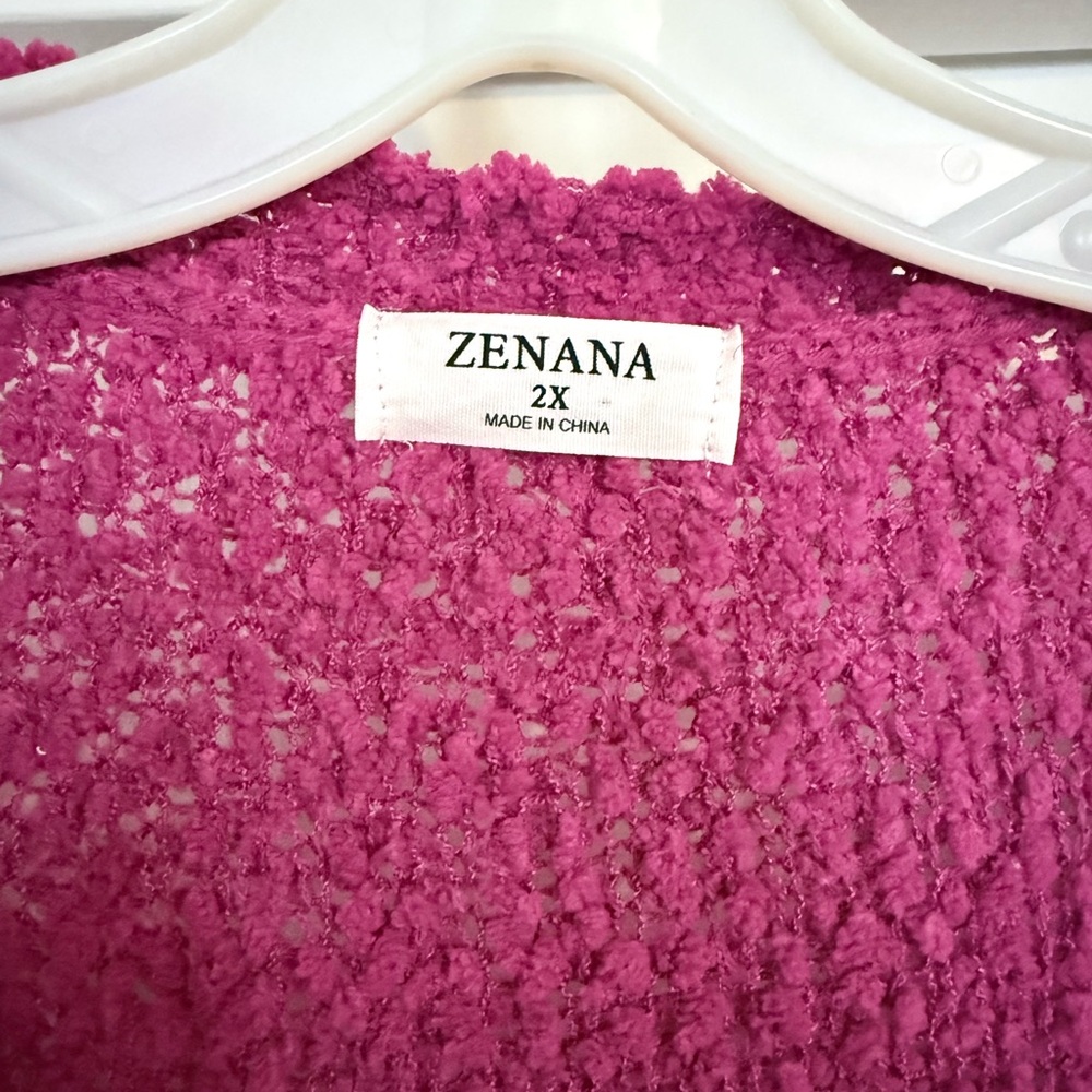 Zenana Outfitters Fuchsia Women's Cardigan - Picture 5 of 6